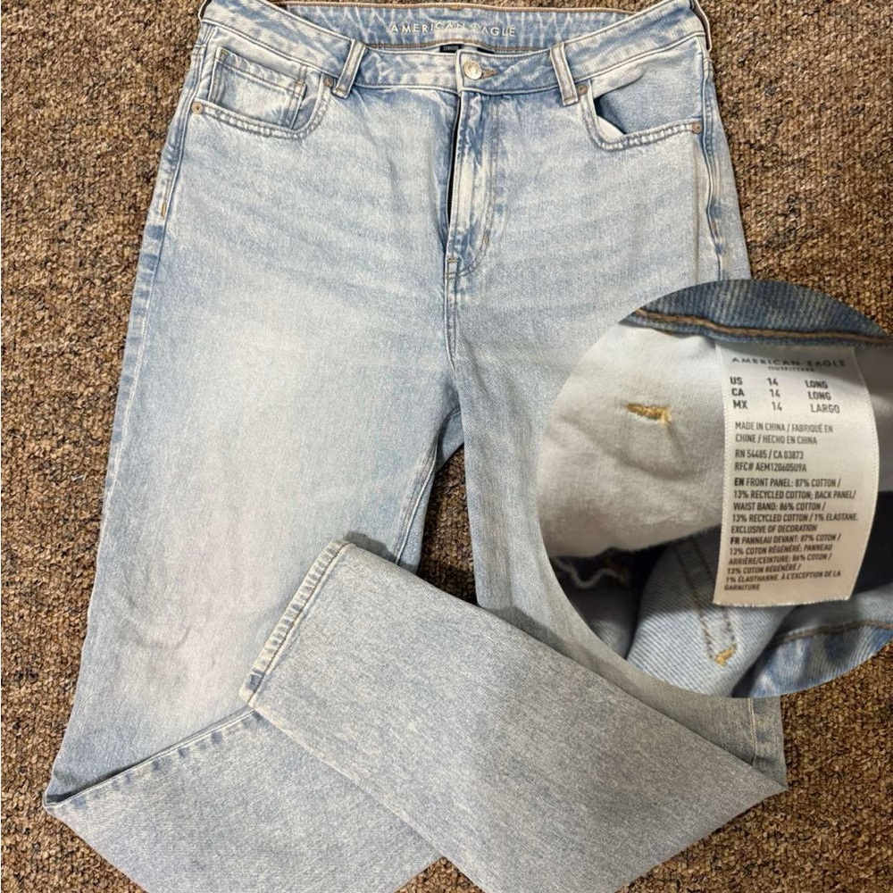 American Eagle Outfitters Light Blue Straight Leg Jeans